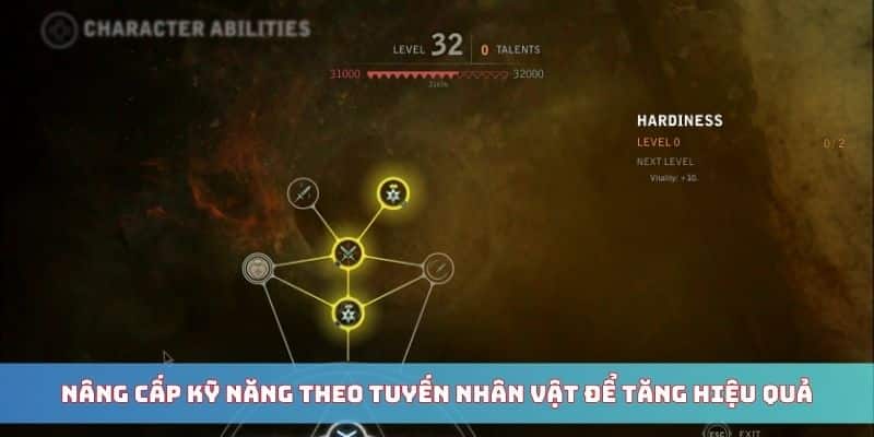 Nâng cấp kỹ năng theo tuyến nhân vật để tăng hiệu quả Nâng cấp kỹ năng theo tuyến nhân vật để tăng hiệu quả